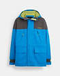 COACH®,COLORBLOCK FUNCTIONAL JACKET,Electric Blue / Grey,Front View