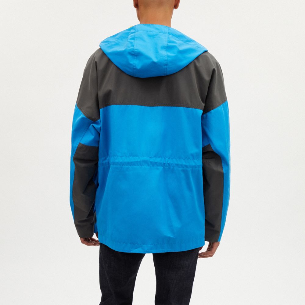 COACH®,COLORBLOCK FUNCTIONAL JACKET,Electric Blue / Grey,Scale View