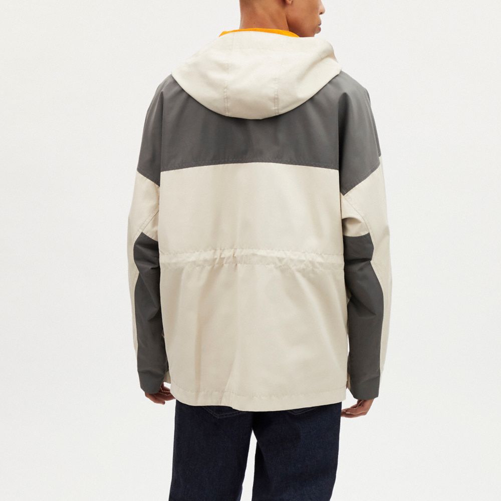 COACH®,COLORBLOCK FUNCTIONAL JACKET,Light Grey / Graphite,Scale View