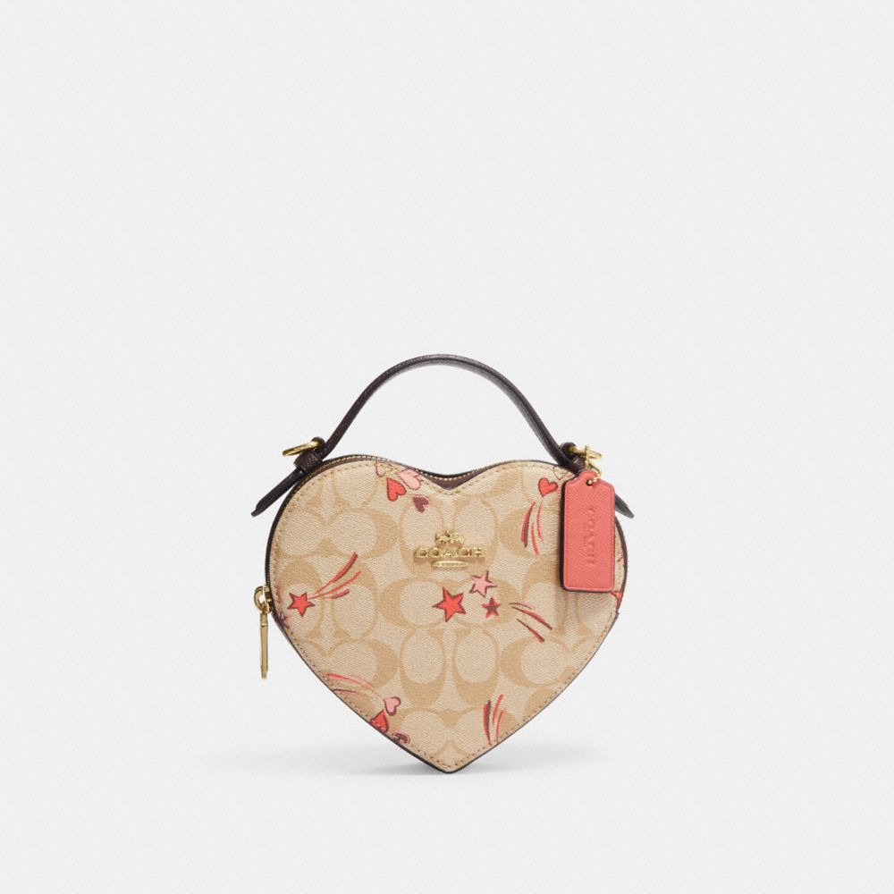 Heart Crossbody In Signature Canvas With Heart And Star Print
