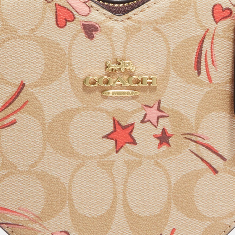 Custom Coach heart crossbody bag in Colorblock🍒❤️ with a cherry