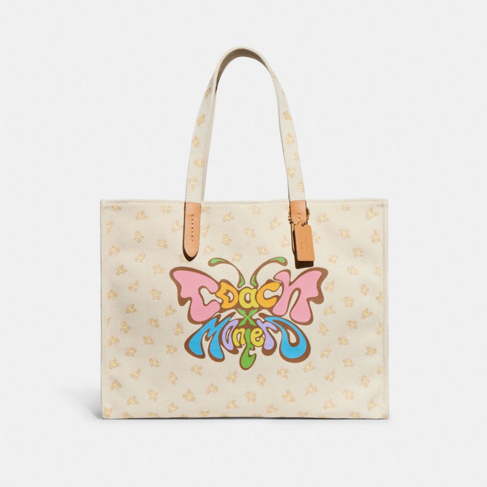 LOUIS VUITTON Flower Monogram Canvas Tote Bag Red - 10% OFF