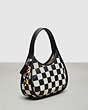 COACH®,Ergo Bag in Checkerboard Patchwork Upcrafted Leather,Upcrafted Leather™,Small,Checkerboard,Black/Chalk,Angle View