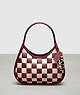 COACH®,Ergo Bag in Checkerboard Patchwork Upcrafted Leather,Upcrafted Leather™,Small,Checkerboard,Wine/Pink,Front View