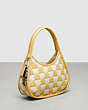 COACH®,Ergo Bag In Checkerboard Patchwork Upcrafted Leather,Upcrafted Leather™,Small,Checkerboard,Chalk/Hay,Angle View