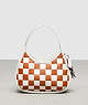 COACH®,Ergo Bag in Checkerboard Patchwork Upcrafted Leather,Upcrafted Leather™,Small,Checkerboard,Burnished Amber/Chalk,Front View