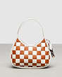 COACH®,Ergo Bag In Checkerboard Patchwork Upcrafted Leather,Upcrafted Leather™,Small,Checkerboard,Burnished Amber/Chalk,Front View