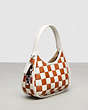 COACH®,Ergo Bag In Checkerboard Patchwork Upcrafted Leather,Upcrafted Leather™,Small,Checkerboard,Burnished Amber/Chalk,Angle View