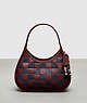 COACH®,Ergo Bag in Checkerboard Patchwork Upcrafted Leather,Upcrafted Leather™,Small,Checkerboard,New Bordeaux/Midnight Navy,Front View