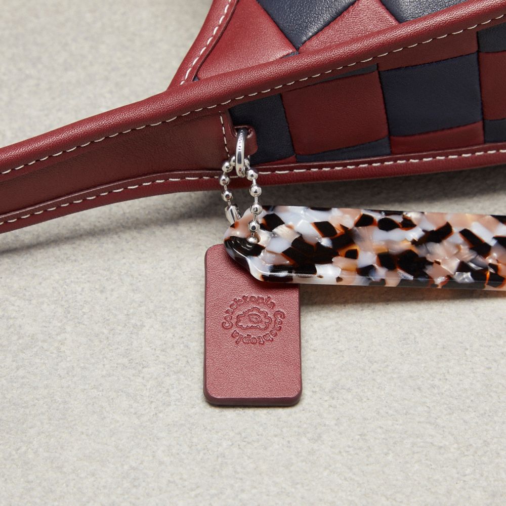 COACH®,Ergo Bag In Checkerboard Upcrafted Leather,Leather,Shoulder Bag,Plastic,Logo,Day Party,Multi Color,Detail View