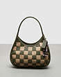 COACH®,Ergo Bag in Checkerboard Patchwork Upcrafted Leather,Upcrafted Leather™,Small,Checkerboard,Army Green/Sandy Beige,Front View