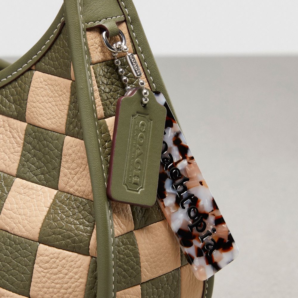 COACH®,Ergo Bag In Checkerboard Upcrafted Leather,Leather,Shoulder Bag,Plastic,Logo,Day Party,Multi Color,Group View