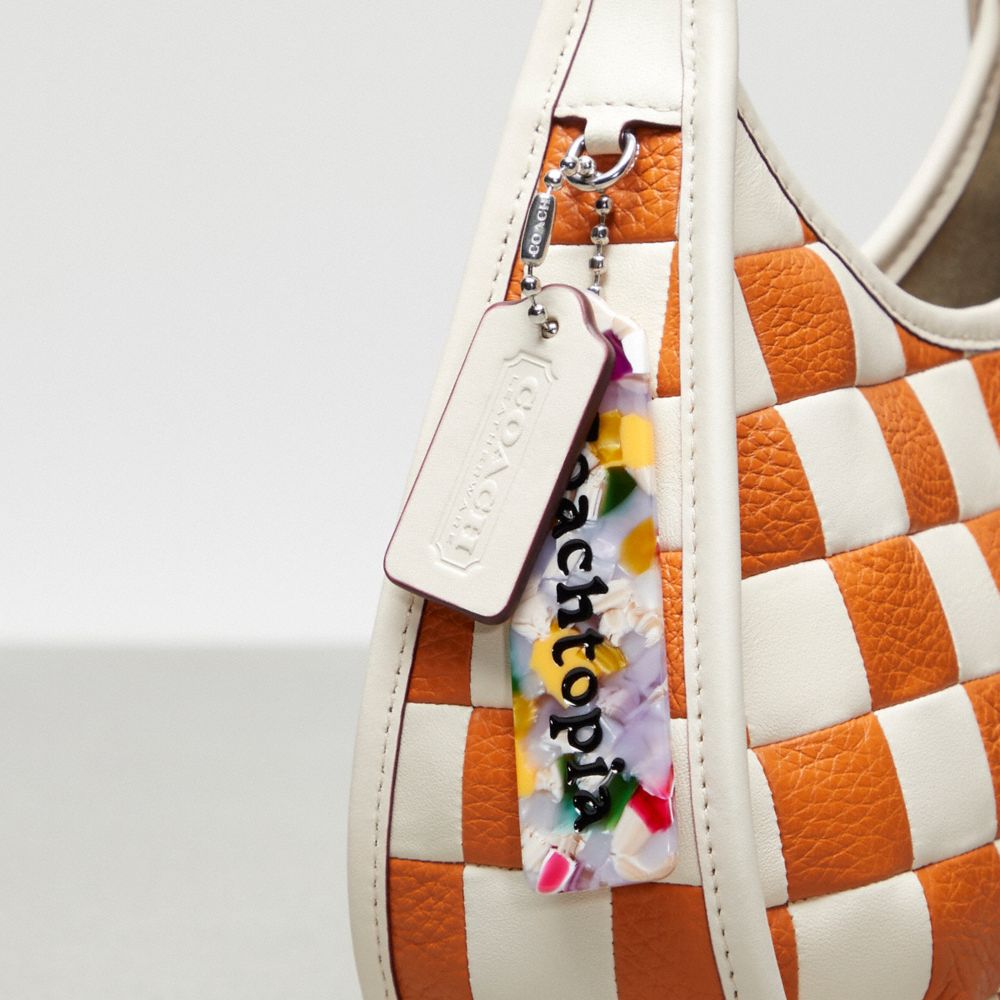 COACH®,Ergo Bag In Checkerboard Upcrafted Leather,Leather,Shoulder Bag,Plastic,Logo,Day Party,Multi Color,Group View