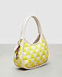COACH®,Ergo Bag in Checkerboard Patchwork Upcrafted Leather,Upcrafted Leather™,Small,Checkerboard,Bright Yellow/Chalk,Angle View
