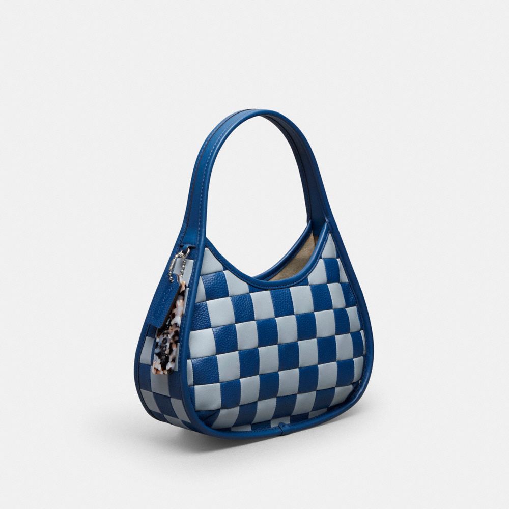 COACH®,Ergo Bag In Checkerboard Upcrafted Leather,Leather,Shoulder Bag,Plastic,Logo,Day Party,Multi Color,Angle View