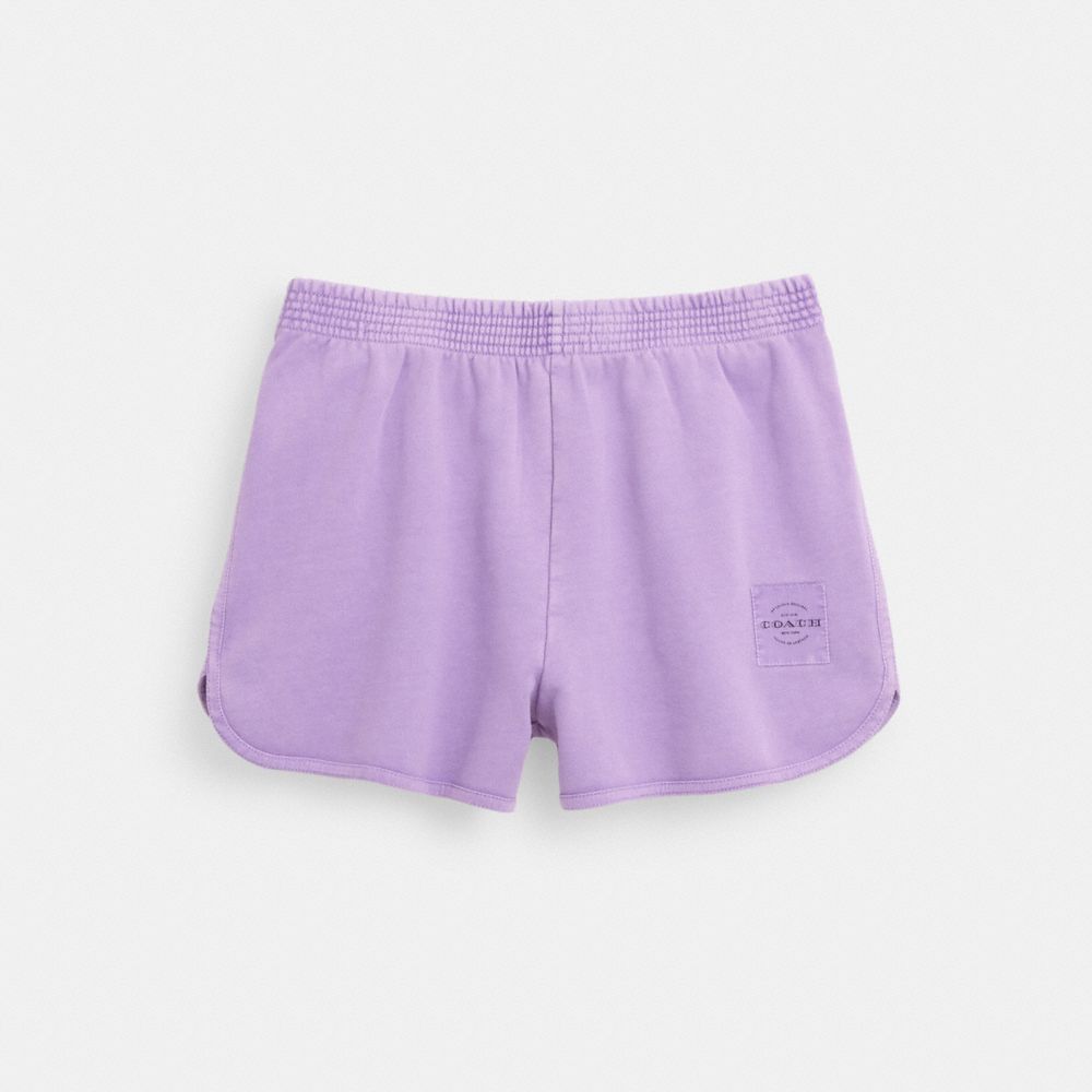 COACH®,GARMENT DYE RETRO SWEATSHORTS,Lavender,Front View