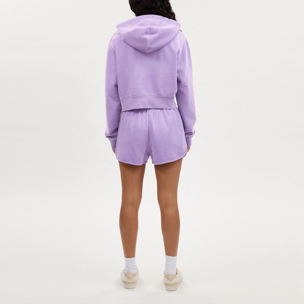 COACH®,GARMENT DYE RETRO SWEATSHORTS,Lavender,Scale View