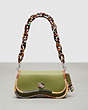 COACH®,Wavy Dinky with Colorful Binding in Upcrafted Leather,Coachtopia Leather,Small,Olive Green Multi,Front View