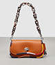 COACH®,Wavy Dinky with Colorful Binding in Upcrafted Leather,Coachtopia Leather,Small,Burnished Amber Multicolor,Front View