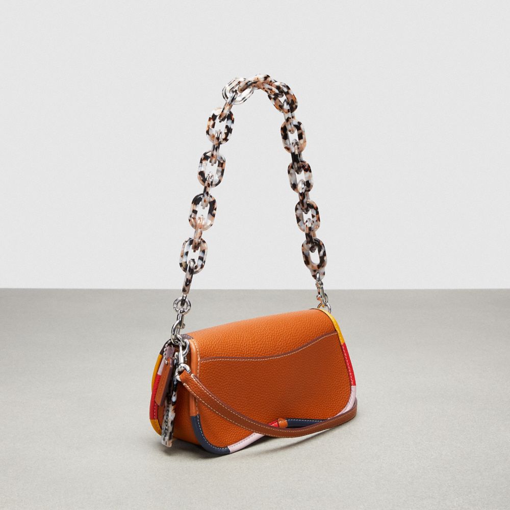 Wavy Dinky Bag With Colorful Binding In Upcrafted Leather 