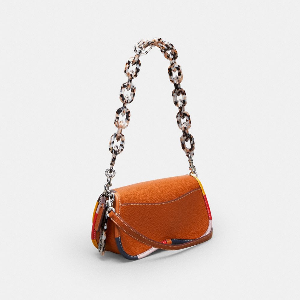 Wavy Dinky Bag With Colorful Binding In Upcrafted Leather 