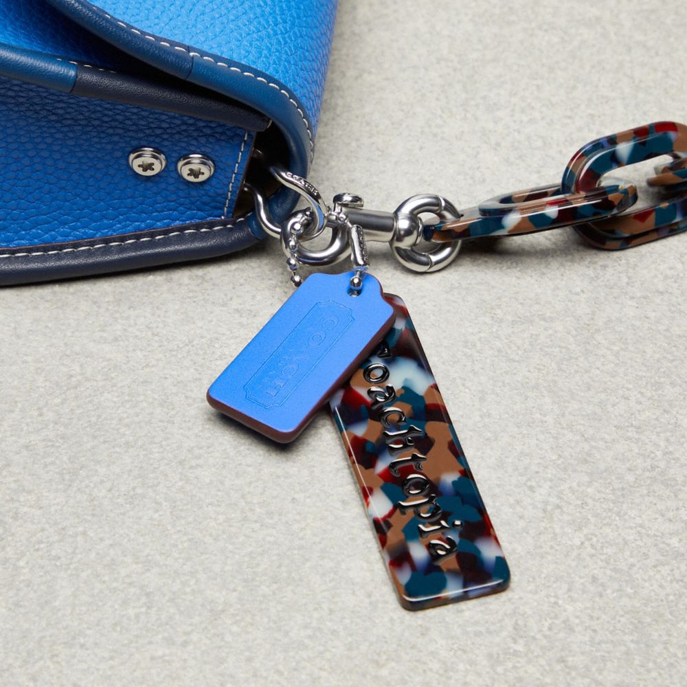 COACH®,Wavy Dinky Bag In Coachtopia Leather With Colorful Binding,Leather,Acrylic,Shoulder Bag,Plastic,Embossed,Logo,Pipin...,,Group View