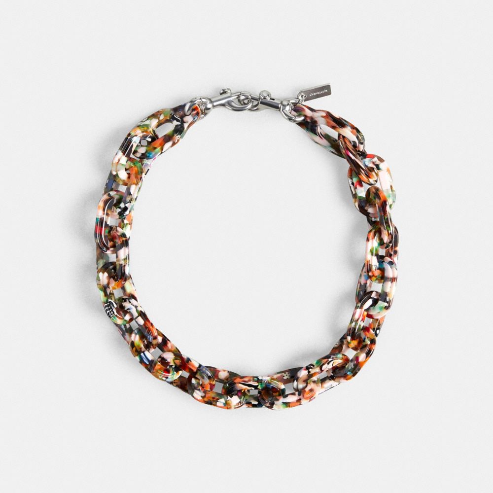 COACH®,Chaînette courte,Noir,Angle View