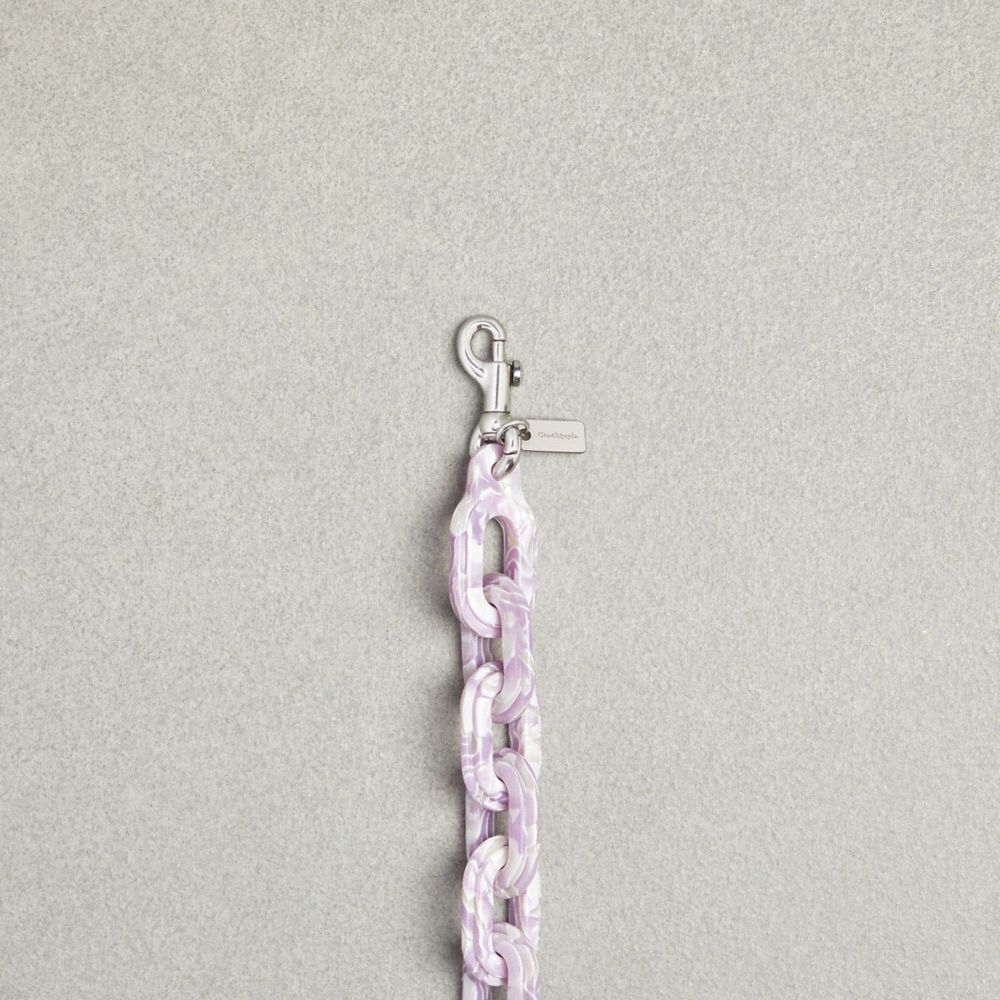 COACH®,Short Chain Strap,Recycled Resin,Light Purple/Silver Multi,Closer View