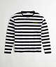 COACH®,Striped Long Sleeve T Shirt in 97% Recycled Cotton,95% recycled cotton,Black/Creme,Front View