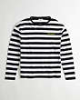 COACH®,Striped Long Sleeve T Shirt in 97% Recycled Cotton,95% recycled cotton,Black/Creme,Front View