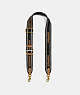 COACH®,COLORBLOCK WEBBING STRAP,Leather,Brass/Black Multi,Front View