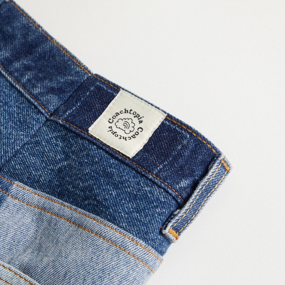 COACH®,Skirt in Repurposed Denim,Repurposed denim,Denim