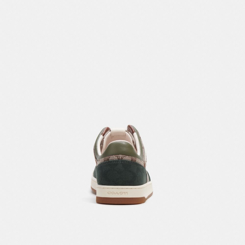 COACH®,C201 Sneaker In Mixed Signature Fabric,Canvas,Rubber,Casual,Fabric,Color Block,Pull Tab,Casual,Multi Color,Alternate View
