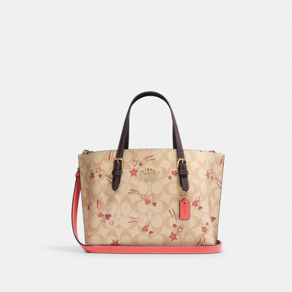 COACH Mollie Tote 25 In Signature Canvas With Heart And Star Print