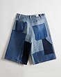 COACH®,Skater Shorts in Repurposed Denim,Repurposed denim,Denim,Back View