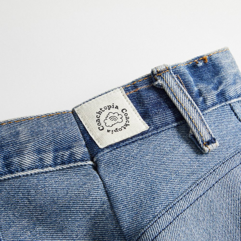 COACH®,Skater Shorts in Repurposed Denim,Repurposed denim,Denim