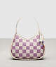 COACH®,Ergo Bag in Woven Checkerboard Upcrafted Leather,Small,Chalk/Violet Orchid,Front View