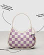 COACH®,Ergo Bag In Woven Checkerboard Repurposed Leather,Small,Chalk/Violet Orchid,Angle View