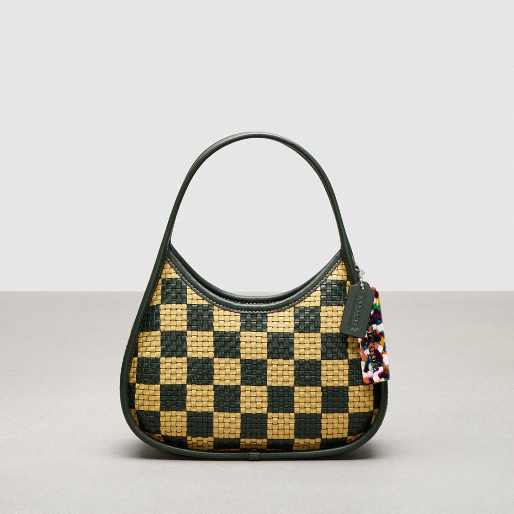 Ergo Bag In Woven Checkerboard Repurposed Leather