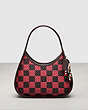 COACH®,Ergo Bag In Woven Checkerboard Repurposed Leather,Small,Oxblood/Strawberry Haze,Front View