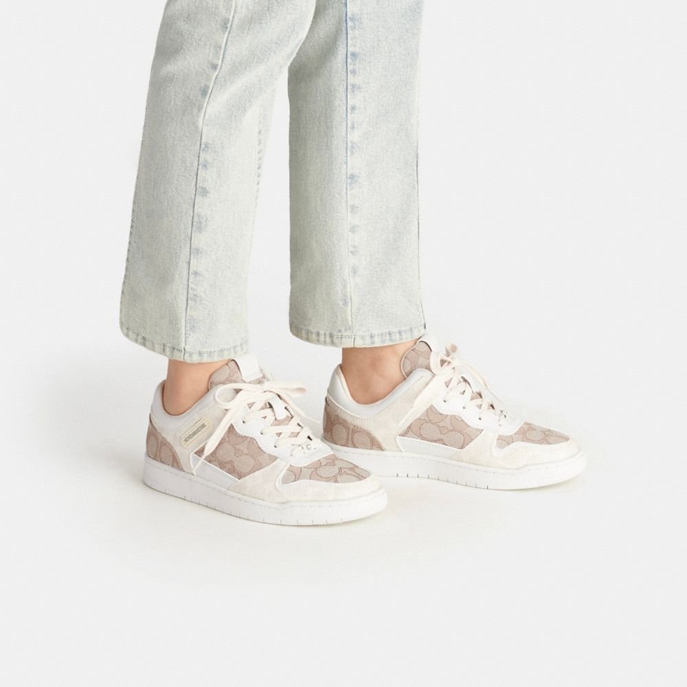 COACH®,C201 Low Top Sneaker In Signature Jacquard,,Detail View