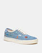 COACH®,COACH X OBSERVED BY US LACE UP SKATE SNEAKER,canvas,Blue Denim,Front View