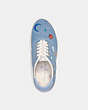 COACH®,COACH X OBSERVED BY US LACE UP SKATE SNEAKER,canvas,Blue Denim,Inside View,Top View