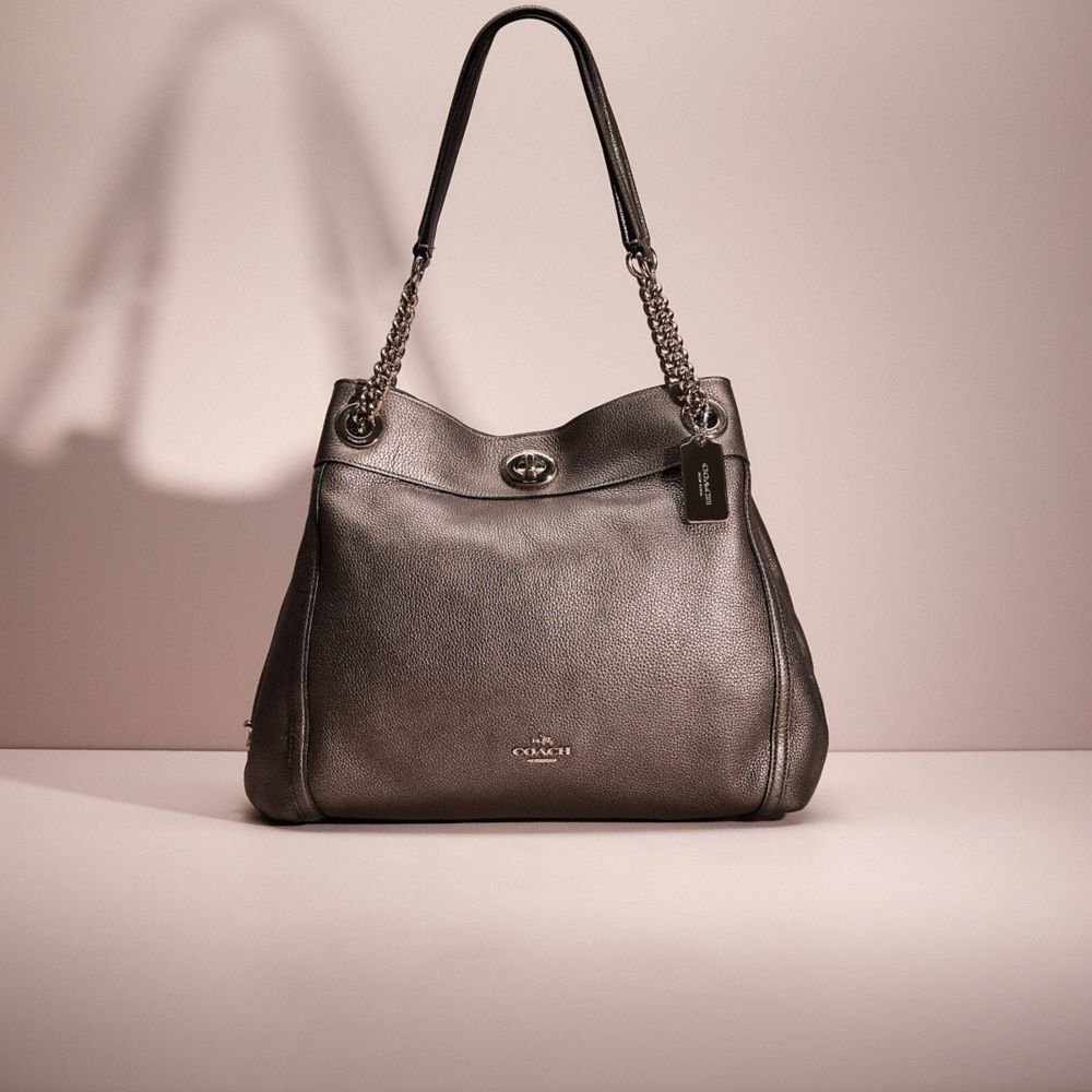 Coach edie hotsell turnlock grey