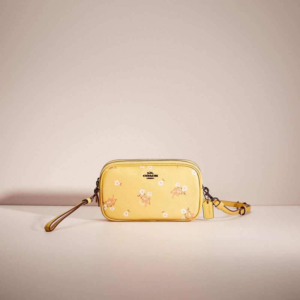 Restored Sadie Crossbody Clutch With Floral Bow Print