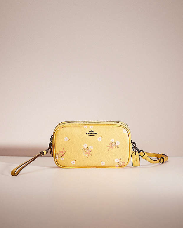 Restored Sadie Crossbody Clutch With Floral Bow Print