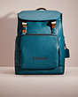COACH®,RESTORED LEAGUE FLAP BACKPACK,X-Large,Deep Turquoise,Front View