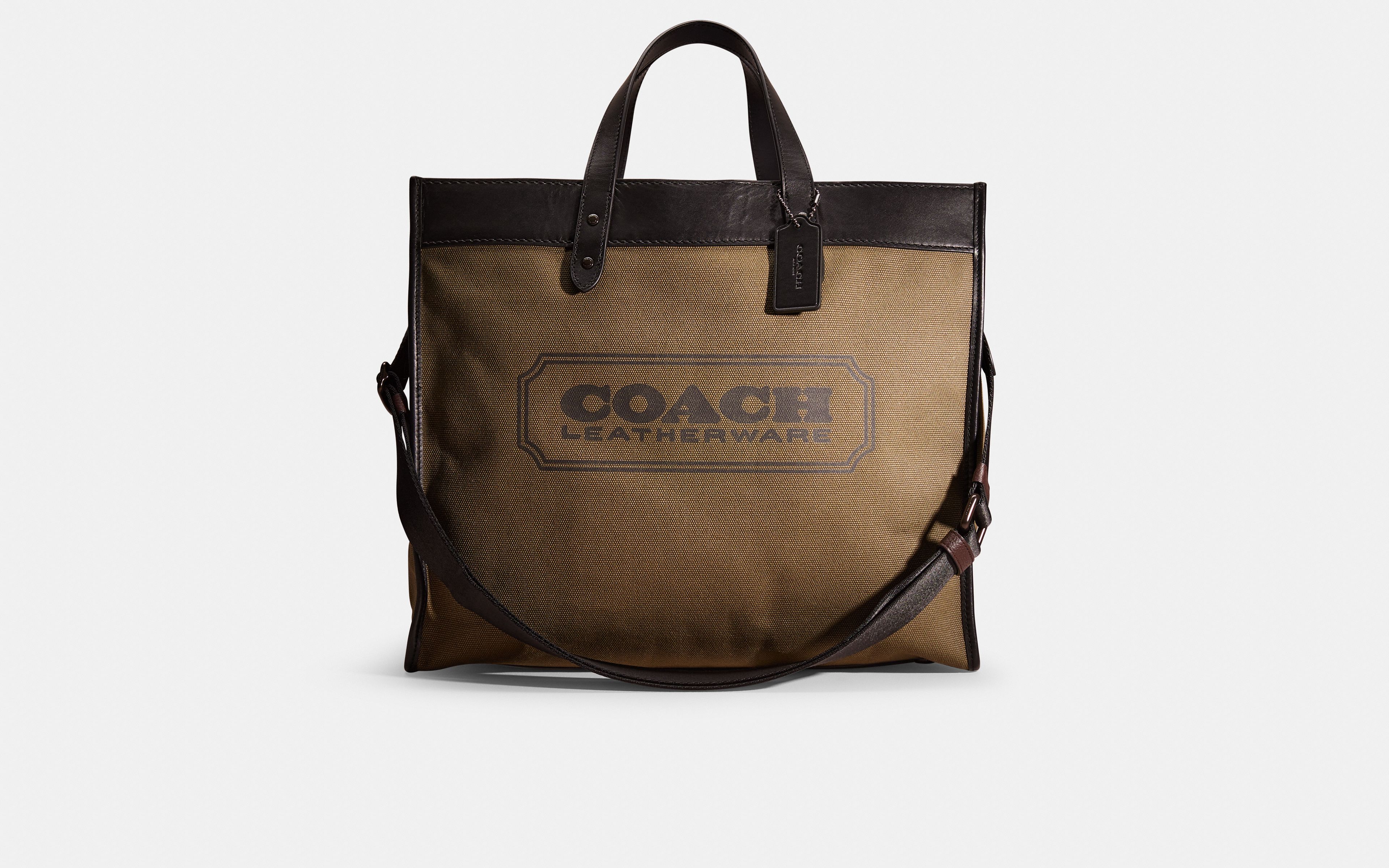 Restored Field Tote 40 In Organic Cotton Canvas With Coach Badge