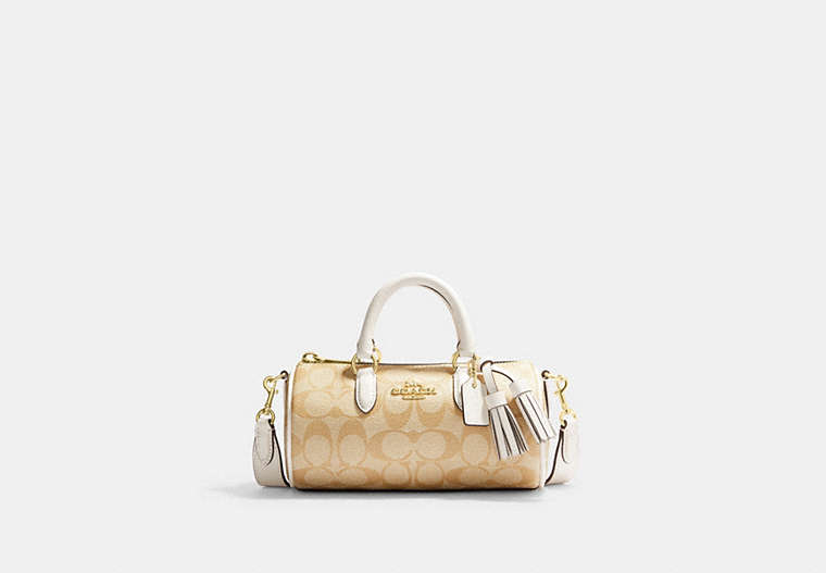 COACH®,LACEY CROSSBODY IN SIGNATURE CANVAS,Small,Anniversary,Gold/Light Khaki Chalk,Front View