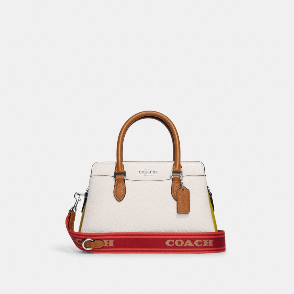 Coach Outlet Mini Rowan Crossbody In Colorblock In Silver/chalk Multi